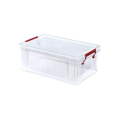 Image of Pack of 3 10 Litre Clear Plastic Storage Boxes with Lid