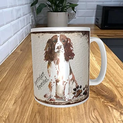 Image of Shawprint Limited Springer Spaniel 11oz Coffee Mug My Dog&#039;s Rules Theme 208DRMUG