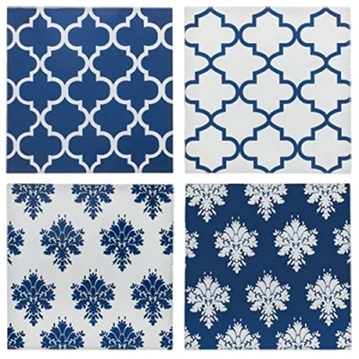 Image of Set of 4 &quot;Indigo&quot; Blue Glass Coasters