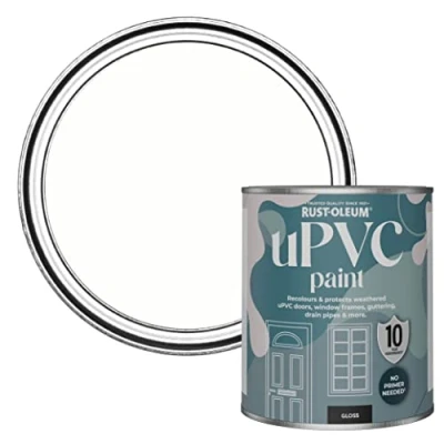 Image of Rust Oleum White uPVC Door and Window Paint In Gloss Finish Chalk 750ml