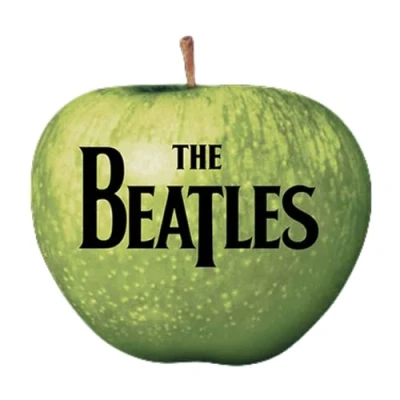 Image of The Beatles Patch Apple and Band Logo Official Woven Iron on (10cmx10cm) Accessory Size