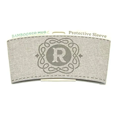 Image of History &amp; Heraldry Bamboo Eco Travel Mug Pre Personalised Heat Sleeve Initial&quot;R&quot;