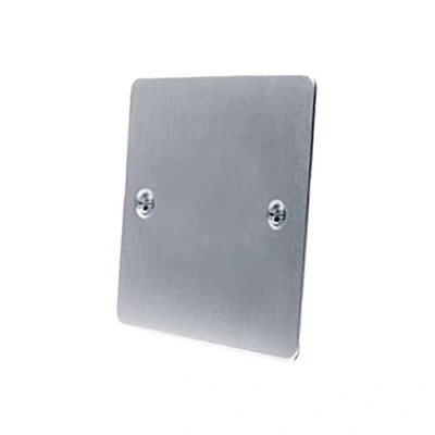 Image of Electrical Blanking Plate Single 1 Gang Satin Matt Chrome Flat