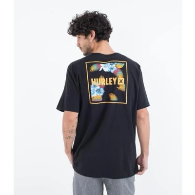 Image of Hurley T Shirt Short Sleeve Men Everyday Four Corners Black