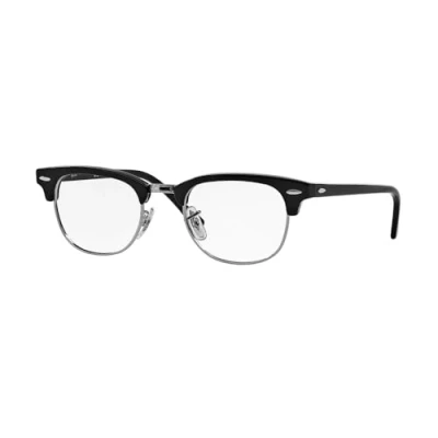 Image of Ray Ban Clubmaster Square Eyeglasses,Dark Havana,49mm, Shiny Black, 49 mm