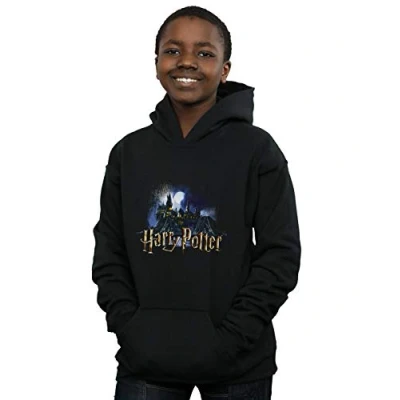 Image of Hary Potter Boys Hogwarts Castle Hoodie Black 5 6 Years