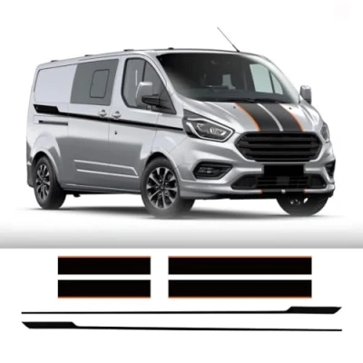 Image of 6Pcs/Lot Car Hood Side Rear Door Stickers, for F=ord Transit Tourneo Custom Camper Van Sport Vinyl Decals Tuning Auto Accessories