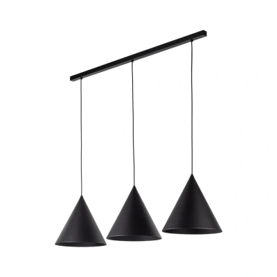 Image of Cono Large Bar Pendant Ceiling Light Black 3xE27