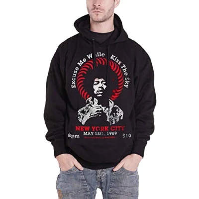 Image of Jimi Hendrix Men&#039;s RD 37 JH004 H16 11 Hooded Sweatshirt, Nero, XXL