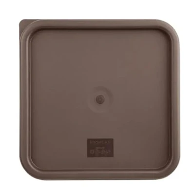 Image of Hygiplas Square Food Storage Container Lid Brown Large