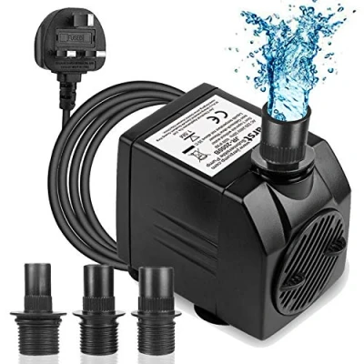 Image of BARST 3000L/H Submersible Water Pump,Ultra Quiet Aquarium Pump for Fountains, Pool, Fish Tank, Pond, Hydroponics, Statuary with 4 Srtong Suction Cups,3 Nozzles &amp; 5m Power Cord 60W