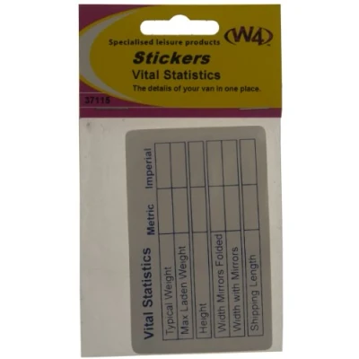 Image of W4 Vital Statistics Sticker White