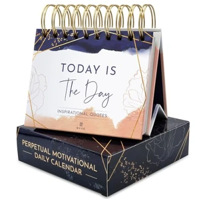 Image of Motivational Calendar Daily Flip with Inspirational Quotes Desk Decor for Women, Office Women Desk, Gifts Accessories
