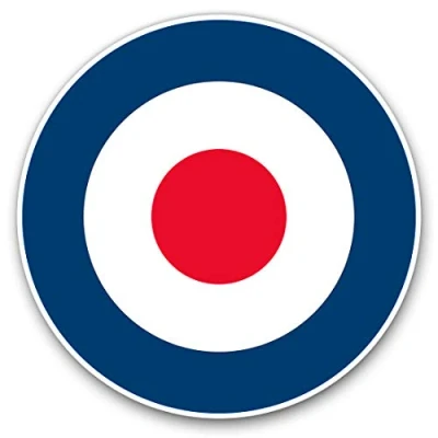 Image of Awesome Vinyl Stickers (Set of 2) 15cm RAF Roundel Symbol Mod Retro Fun Decals for Laptops,Tablets,Luggage,Scrap Booking,Fridges #215