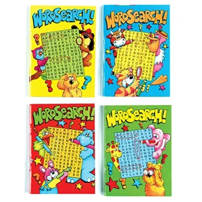 Image of QDS Kids Set of 4 Wordsearch Books Brain Training Games A6 Puzzle Book Party Bag Fillers Word Search