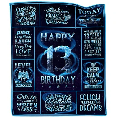 Image of 13 Year Old Boy Gift Ideas, Gifts for Boy, 13th Birthday Boys, Gifts, Decorations Throw Blanket 50&quot;X60&quot;