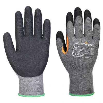 Image of Portwest Grip 10 Latex Reinforced Thumb Glove (Pk12) Grey/Black Large