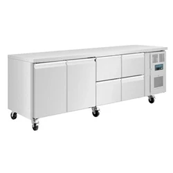 Image of Polar U Series Double Door and 4 Drawer Counter Fridge 476Ltr