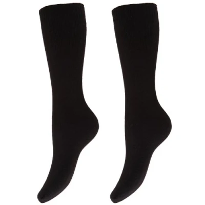 Image of Floso Womens/Ladies Thermal Winter Wellington/Welly Boot Socks (2 Pairs) (UK Shoe 4 7, EUR 37 41) (Black)