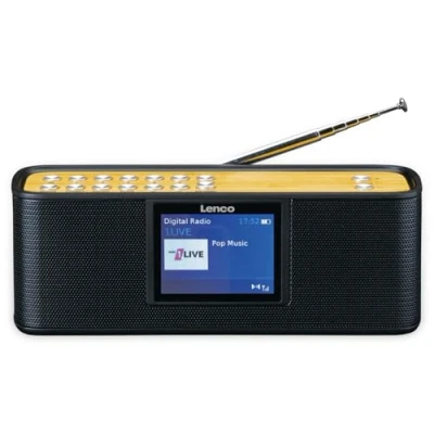 Image of Lenco PDR 045 Portable DAB+ Radio with Bluetooth® PPL FM 2 x 3 Watt RMS 5 Memory Buttons Clock Integrated Battery 2.4 Inch Colour Display Black