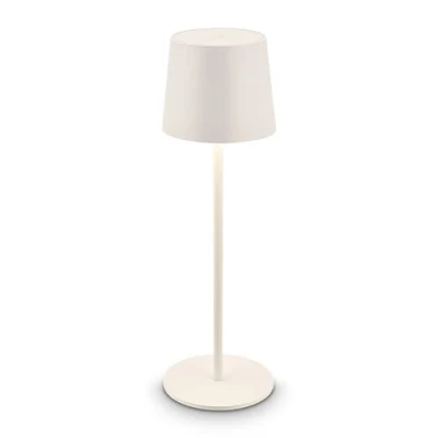 Image of BRILONER Rechargeable LED Table Lamp IP44 with Touch, Dimmable, Replaceable Battery, Outdoor Light, Bedside, Cordless, Camp Lamp, 11x33cm, Off White