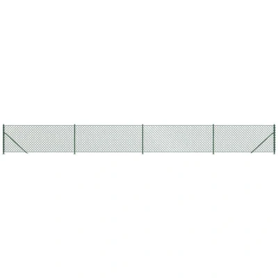 Image of vidaXL Chain Link Fence with Flange Green 0.8x10 m
