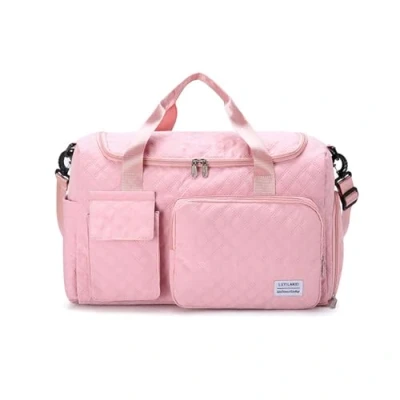 Image of Balakaka Travel Duffel Bag 46x23x30 cm, 31L Large Womens Mens Sports Gym with Shoe Compartment Wet Pocket, Weekend Overnight Trolley Sleeve for Swimming Shopping, Pink