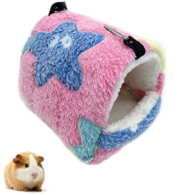 Image of Oncpcare Winter Warm Hamster Bed, Hanging Sugar Glider Hammock Nest Home, Small Animal Cage Accessories Bedding for Guinea Pig Chinchilla Ferret Squirrel Rat Playing Sleeping