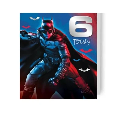 Image of wb batman, age 6, birthday card