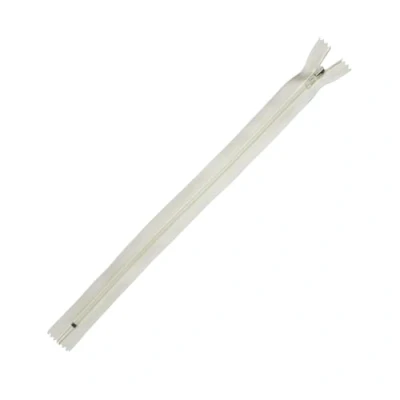Image of Trimz 60cm ( 23inch) Cream one Way end Stop Zip with 4mm Teeth 1Pcs, Polyester, 60 cm