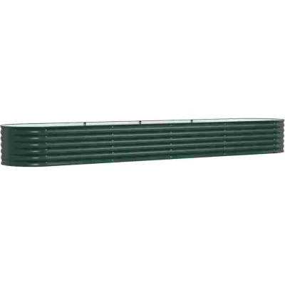 Image of vidaXL Garden Raised Bed Green 400x80x44 cm Galvanised Steel
