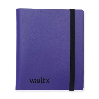 Image of Vault X 4 Pocket Trading Card Strap Binder, 160 cards, Standard, 20 Side Loading Pages, Folder for Collectible Games, Sports, TCG (Purple)