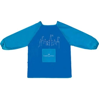 Image of Faber Castell 201203 Schirmkappen und Schürzen Painting Apron Blue, Solid, Black, 1 Schürze