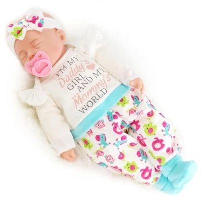 Image of Bibi Doll Boo 18&quot; Lifelike Large Size Soft Bodied Baby Girls Boys Toy Dolly With Sounds and Dummy for Ages 18 Months +