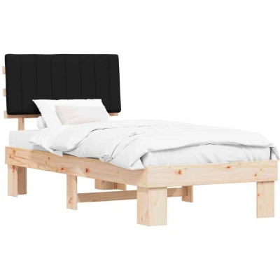 Image of vidaXL Bed Frame with Upholstered Headboard Black 90 x 190 cm