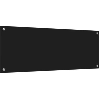 Image of vidaXL Black Kitchen Backsplash 110x40x0.6 cm Tempered Glass