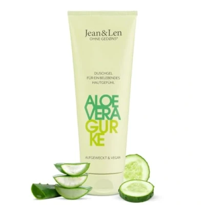 Image of Jean &amp; Len Aloe Vera Cucumber Shower Gel Suitable for All Skin Types, Vegan Care Formulation, an Invigorating Feeling, pH Skintideal, Gel, 250 ml
