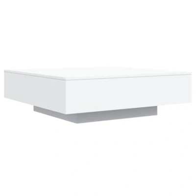 Image of vidaXL White Coffee Table, Versatile Modern Design, with RGB LED Lights, Engineered Wood, Ideal for Living Room and Office, Measures 100 x 31 cm