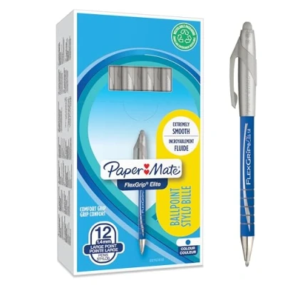 Image of GL76761 PaperMate Flexgrip Elite Retract Ball Point Pen 1.4mm Blue (PK12)