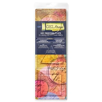 Image of Gel Press Monoprinting Print Plates Petites 3pc Set: Circle, Triangle, Square Printmaking Supplies Reusable Printing for Art Scrapbooking, Arts &amp; Crafts