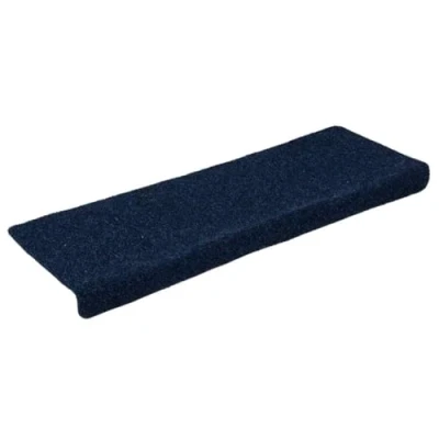 Image of vidaXL Stair Mats 15 pcs, Anti Slip Protection, Needle Punched Polypropylene Fabric, Machine Washable, Sound Dampening, Blue, 65x21x4 cm
