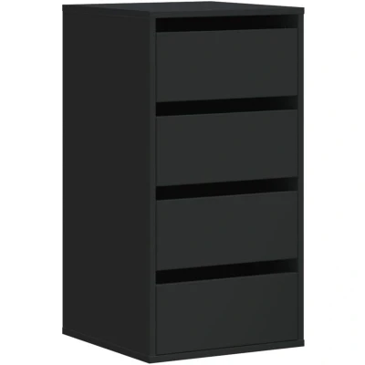 Image of vidaXL Corner Chest of Drawers Black 40x41x76 cm Engineered Wood