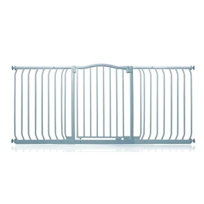 Image of Safetots Curved Top Safety Gate, 161cm 170cm, Matt Grey, Pressure Fit Stair Baby Gate for Doors Hallways and Spaces, Barrier, Easy Installation