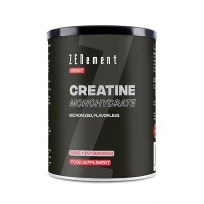 Image of Creatine Monohydrate Pure Powder, 500g (5 Month Supply) Micronized, Flavorless Sports Performance, Endurance, Strength, Energy Vegan, Additives Free, Gluten GMP, Made in Europe Zenement