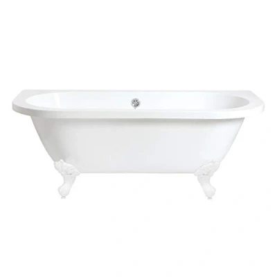 Image of Milano Richmond White 1685mm x 780mm Double Ended Freestanding Back to Wall Bath Ball &amp; Claw Feet