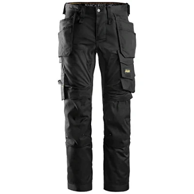Image of Snickers AllroundWork Stretch Trousers Holster Pockets Black/Black 96