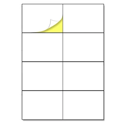 Image of 8 per Sheet, 25 Sheets, A4 White Sticker Labels, Laser/Inkjet Printing 105 x 74.25mm