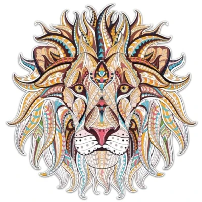 Image of Hodge Creations Pack of 4 Patterned Lion Vinyl Decal Sticker Car Wall Laptop Scrapbook Campervan Caravan Bumper Window