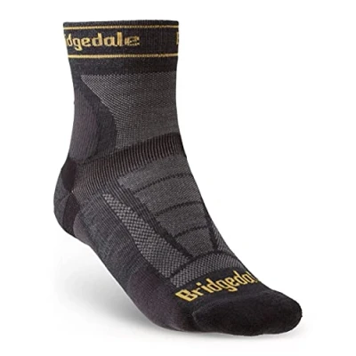 Image of Bridgedale TRAIL RUN Ultralight T2 Merino Sport 3/4 Crew Men&#039;s X Large Gunmetal
