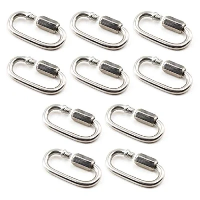 Image of M5 D Shape Quick Links 304 Stainless Steel Chain Repair Lock Ring (10PCS)
